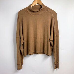 Michael Stars Women's Cropped Relaxed Mock Neck Long Sleeve Sweater Size S